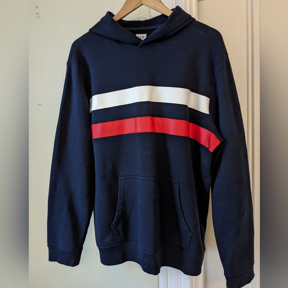 Gap Navy Blue Hooded Sweatshirt Large
